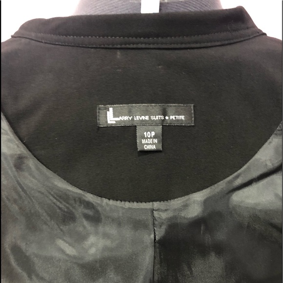LARRY LEVINE SUITS tailored black double breasted suit jacket blazer size10 ELN - Picture 8 of 11